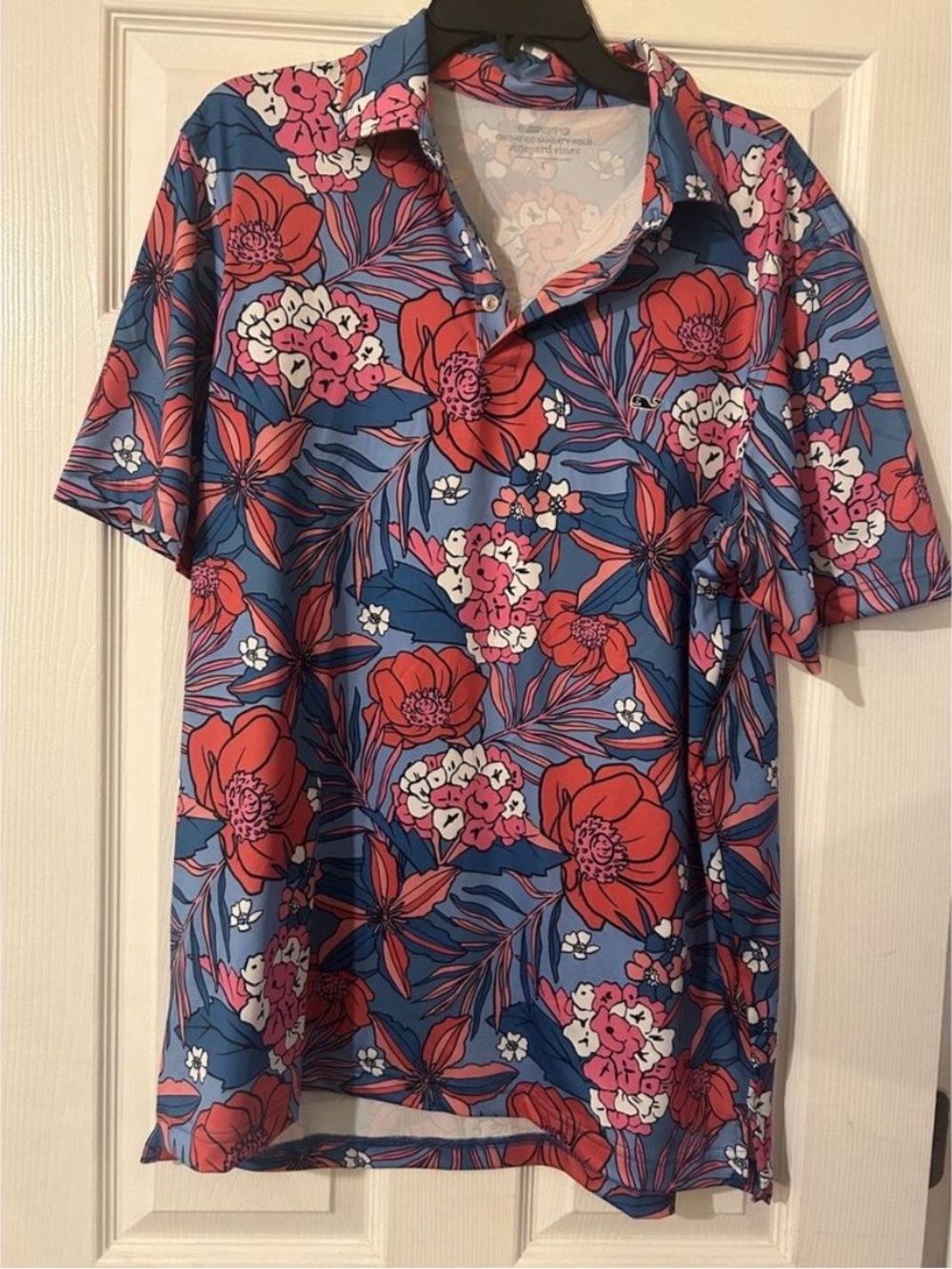 Vineyard Vines On The Go Sankaty Polo Mens Large Floral - Picture 1 of 7